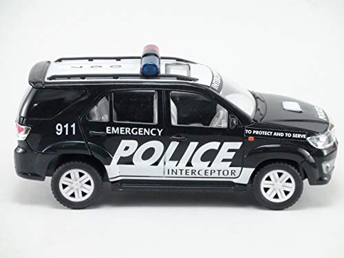 Preview image 4th product image for Police Interceptor Fortune Pull-Back Car: Black - 1 pc - BachcheCompany.com