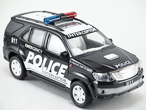 Preview image 5th product image for Police Interceptor Fortune Pull-Back Car: Black - 1 pc - BachcheCompany.com