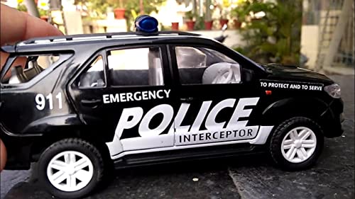 Preview image 6th product image for Police Interceptor Fortune Pull-Back Car: Black - 1 pc - BachcheCompany.com