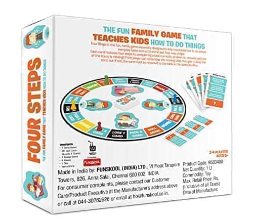 Preview image 8th product image for Simple Family Game for Daily Routine - Funskool Four Steps - BachcheCompany.com