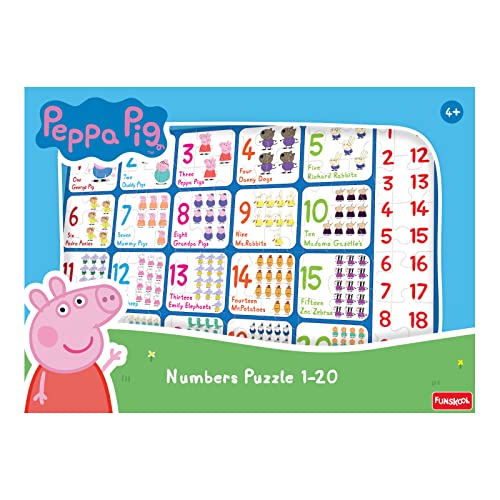 Preview image 2nd product image for Funskool Peppa Numbers Puzzle: Educational 60-Piece Toy - BachcheCompany.com