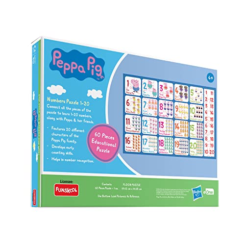 Preview image 3rd product image for Funskool Peppa Numbers Puzzle: Educational 60-Piece Toy - BachcheCompany.com