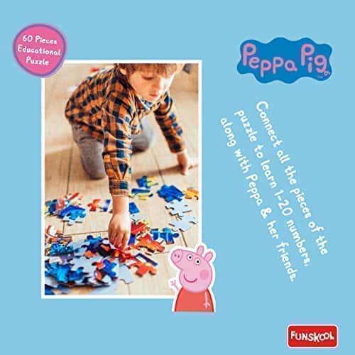 Preview image 6th product image for Funskool Peppa Numbers Puzzle: Educational 60-Piece Toy - BachcheCompany.com