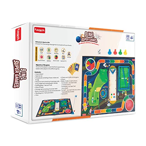 Preview image 3rd product image for Ultimate Strategy Fun: Funskool Games Super 9-in-1, Ages 8+ - BachcheCompany.com