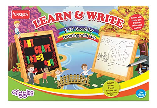 Preview image 2nd product image for Funskool 2-in-1 Magnetic Slate: Early Learning Toy - BachcheCompany.com