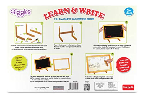 Preview image 3rd product image for Funskool 2-in-1 Magnetic Slate: Early Learning Toy - BachcheCompany.com