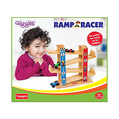 Preview image Giggles Funskool Ramp Racer Toy with 3 Mini Cars - Free Wheeling! - BachcheCompany.com
