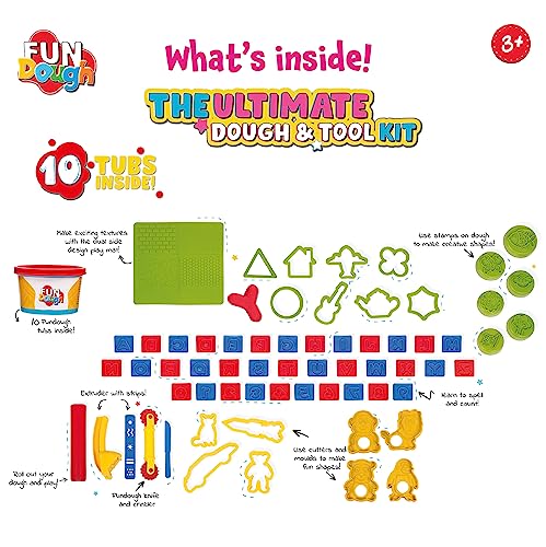 Preview image 4th product image for Funskool Playset Ultimate Dough Kit - 64-Piece Multicolour Toy - BachcheCompany.com