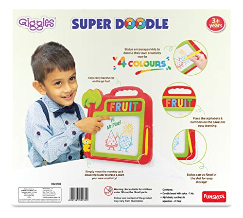 Preview image 3rd product image for Funskool Giggles Super Doodle: Multicolour Erasable Magic Slate - BachcheCompany.com
