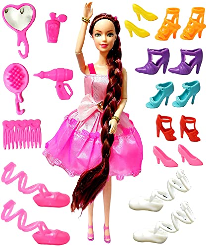 Preview image 5th product image for Stylish Moveable Doll Toy with Accessories for Girls - BachcheCompany.com