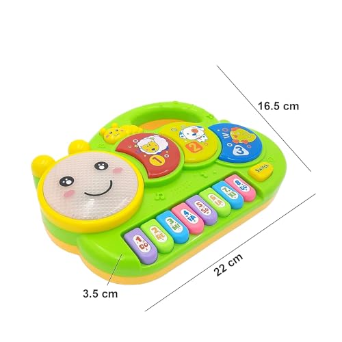 Preview image 4th product image for Happy Caterpillar Piano Musical Toy - 8 Keys, Drum Pads, Music Switch - BachcheCompany.com