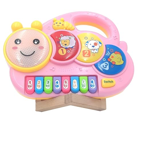 Preview image 5th product image for Happy Caterpillar Piano Musical Toy - 8 Keys, Drum Pads, Music Switch - BachcheCompany.com