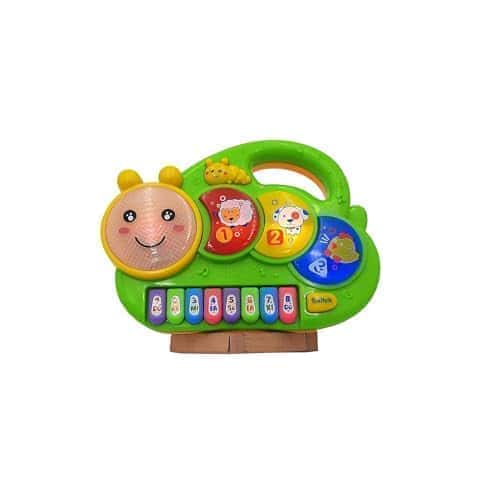 Preview image 7th product image for Happy Caterpillar Piano Musical Toy - 8 Keys, Drum Pads, Music Switch - BachcheCompany.com