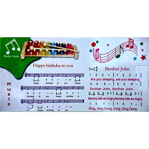 Preview image 4th product image for Colorful 8-Note Wooden Xylophone for Kids | Musical Toy with 2 Sticks - BachcheCompany.com