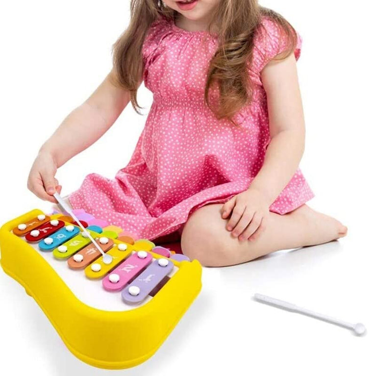 Preview image 4th product image for Kids 2-in-1 Piano Xylophone: Musical Instrument with 8-Key Scales and Music Cards - BachcheCompany.com