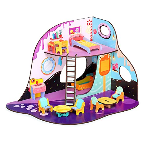 Preview image Candy Craze: DIY Wooden Doll House Toy with Furniture - BachcheCompany.com