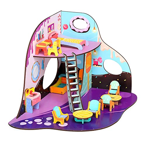 Preview image 6th product image for Candy Craze: DIY Wooden Doll House Toy with Furniture - BachcheCompany.com