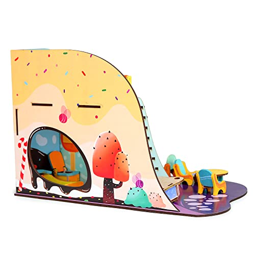 Preview image 8th product image for Candy Craze: DIY Wooden Doll House Toy with Furniture - BachcheCompany.com