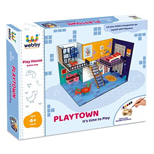Preview image 4th product image for DIY Play Town Wooden Doll House - Toys for Girls - BachcheCompany.com