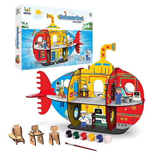Wooden Submarine Doll House Playset | All-Side Play for Boys and Girls - BachcheCompany.com
