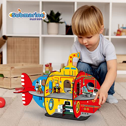 Preview image 3rd product image for Wooden Submarine Doll House Playset | All-Side Play for Boys and Girls - BachcheCompany.com