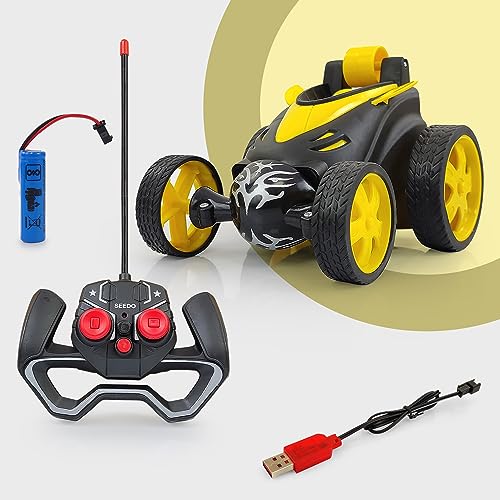 360° RC Stunt Car - Yellow | Kids' Electric Race Toy - BachcheCompany.com
