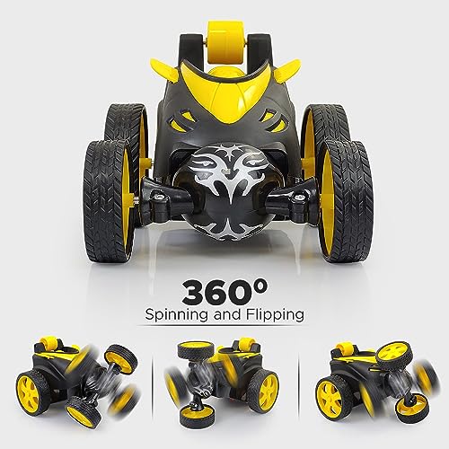 Preview image 6th product image for 360° RC Stunt Car - Yellow | Kids' Electric Race Toy - BachcheCompany.com