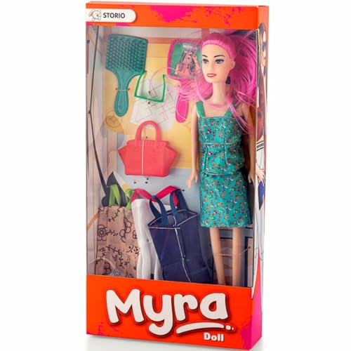 Preview image Myra Doll - Moveable Arms and Legs, Green Dress - BachcheCompany.com