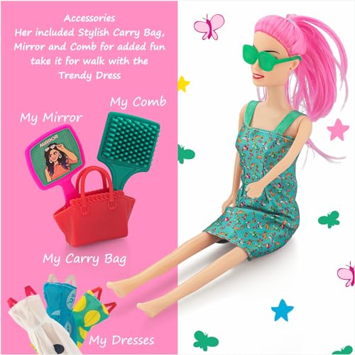 Preview image 4th product image for Myra Doll - Moveable Arms and Legs, Green Dress - BachcheCompany.com