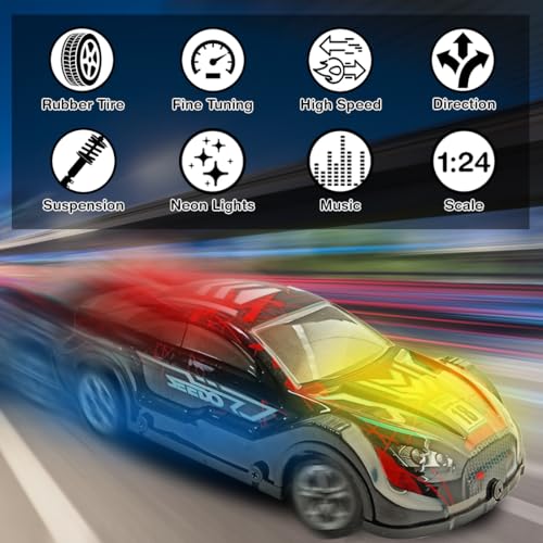 Preview image 4th product image for Dazzling RC Car for Kids - USB Rechargeable with LED Light and Music - BachcheCompany.com