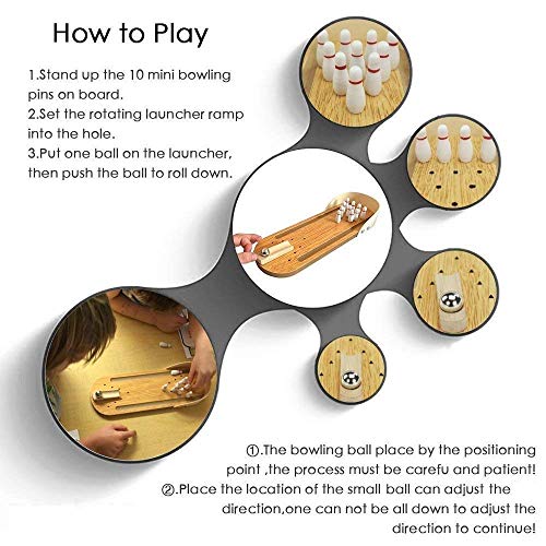 Preview image 2nd product image for Fun Bowling Game Toy Set for Kids - Mini Wooden Desktop Version - BachcheCompany.com