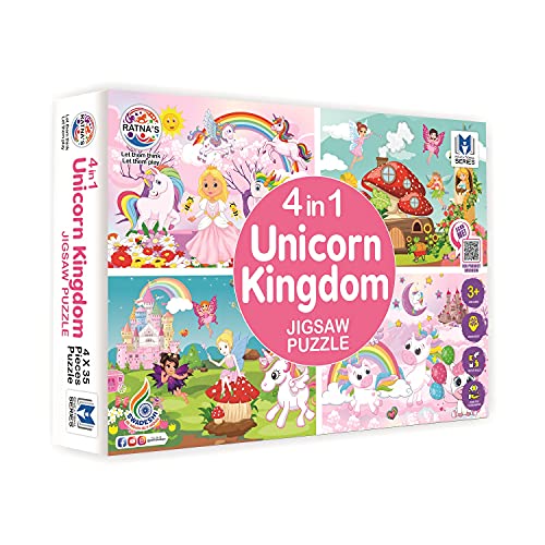 Unleash Magical Fun with 4-in-1 Unicorn Jigsaw Puzzle - BachcheCompany.com