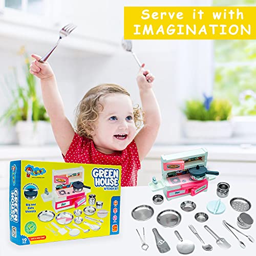 Preview image 5th product image for 19-Piece Kitchen Play Set for Kids - Roleplay Pretend Play Kit - BachcheCompany.com