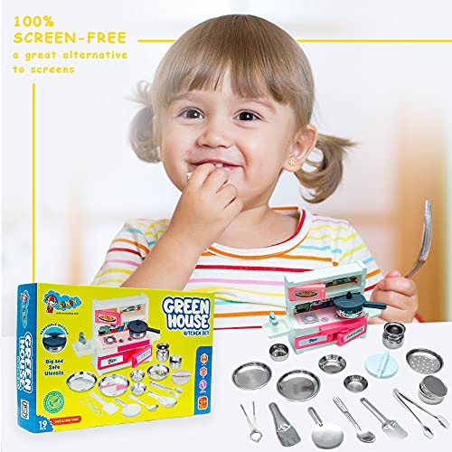Preview image 6th product image for 19-Piece Kitchen Play Set for Kids - Roleplay Pretend Play Kit - BachcheCompany.com