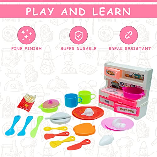 Preview image 3rd product image for Perfect Roleplay Kitchen Set for Kids | Masterchef Play Set - BachcheCompany.com