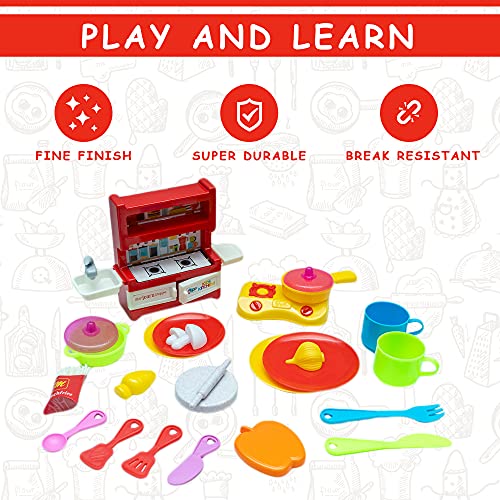 Preview image 3rd product image for Roleplay Kitchen Play Set for Kids - Superchef Kitchen Set - BachcheCompany.com