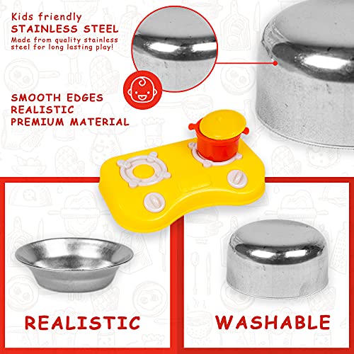 Preview image 4th product image for Perfect Roleplay Kitchen Set for Kids - Pretend Play Vessels Set - BachcheCompany.com