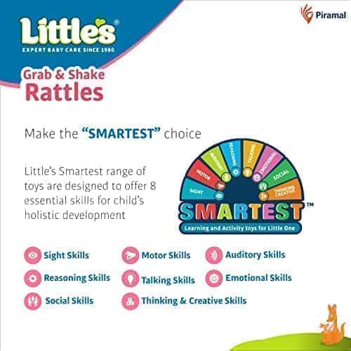 Preview image 6th product image for 3-Piece Littles Grab and Shake Rattles for Babies - Multi-Color - BachcheCompany.com