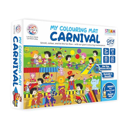Preview image My Coloring Mat - Carnival Print - 40x27 - Washable and Reusable - Kids Coloring Kit - BachcheCompany.com