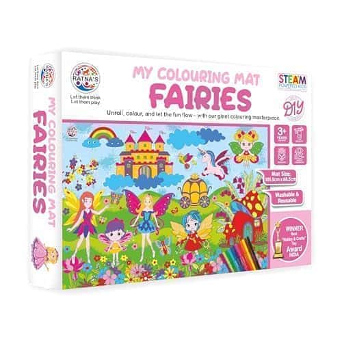 Preview image 8th product image for My Coloring Mat: Fairies Print - 40x27, Washable and Reusable - for Kids 3+ | Assorted Design - BachcheCompany.com