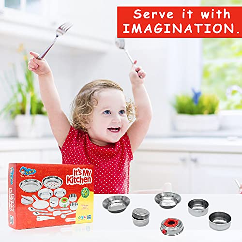 Preview image 5th product image for Kids' Plastic Kitchen Set - Roleplay and Pretend Play Set - BachcheCompany.com