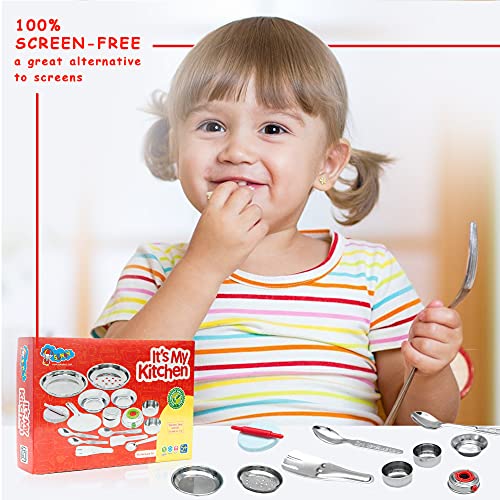 Preview image 6th product image for Kids' Plastic Kitchen Set - Roleplay and Pretend Play Set - BachcheCompany.com