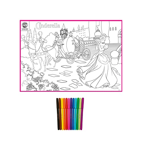 Preview image 2nd product image for My Coloring Mat Cinderella DIY Kit for Kids - Big Size Mat - BachcheCompany.com