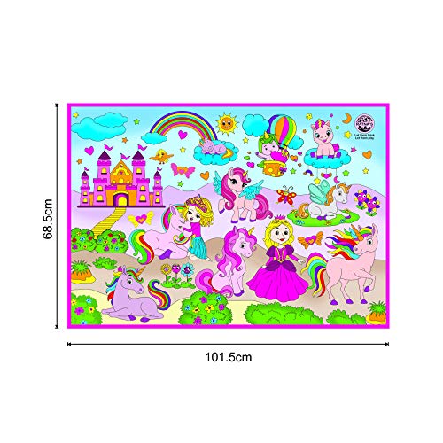 Preview image 3rd product image for Reusable Unicorn Colouring Mat for Kids | 40x27 Size - BachcheCompany.com