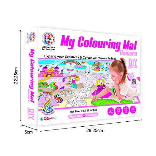 Preview image 4th product image for Reusable Unicorn Colouring Mat for Kids | 40x27 Size - BachcheCompany.com