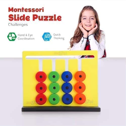 4th product image for Multicolor Learning Slide Puzzle Game for Kids - Zudo Toys - BachcheCompany.com