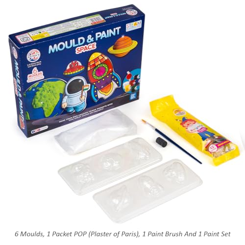 6th product image for Space Themed DIY Kit: Create Plaster Magnets & Badges - 6 Moulds- BachcheCompany.com