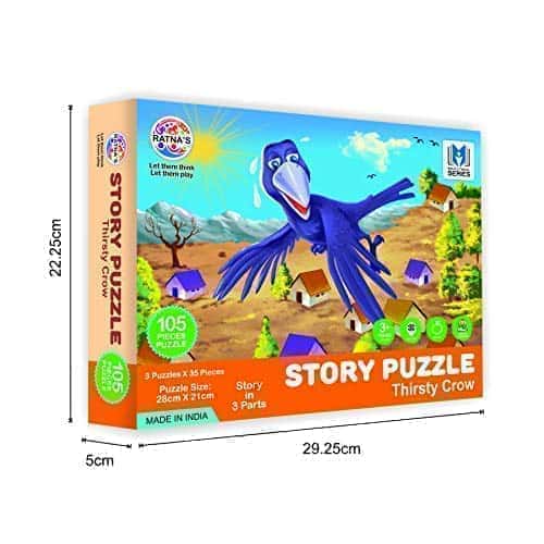 6th product image for Interactive Jigsaw Puzzle & Storybook Set for Kids - The Thirsty Crow- BachcheCompany.com