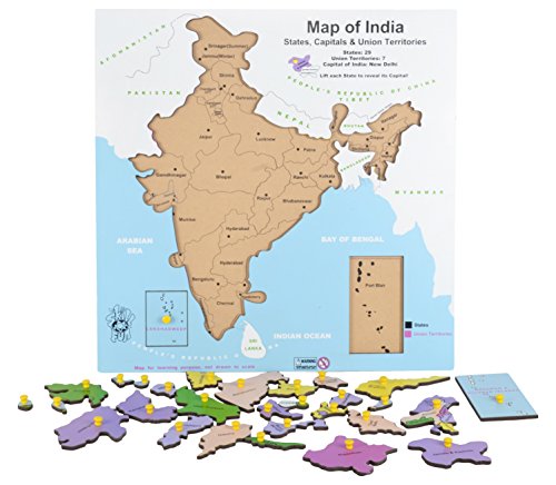 2nd product image for Discover India: Skillofun MDF Map Puzzle Tray for Kids- BachcheCompany.com