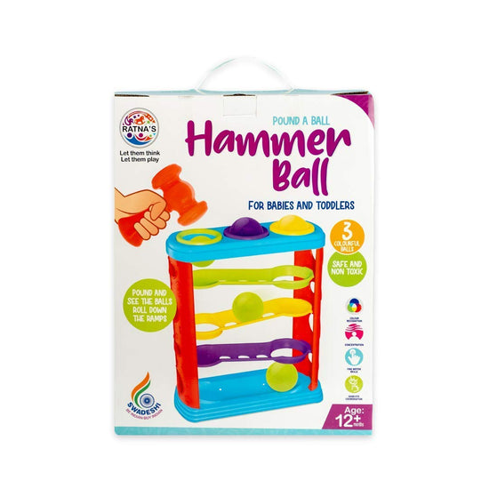 5th product image for Non-Toxic Hammer Knock Ball for Babies and Toddlers - BachcheCompany.com